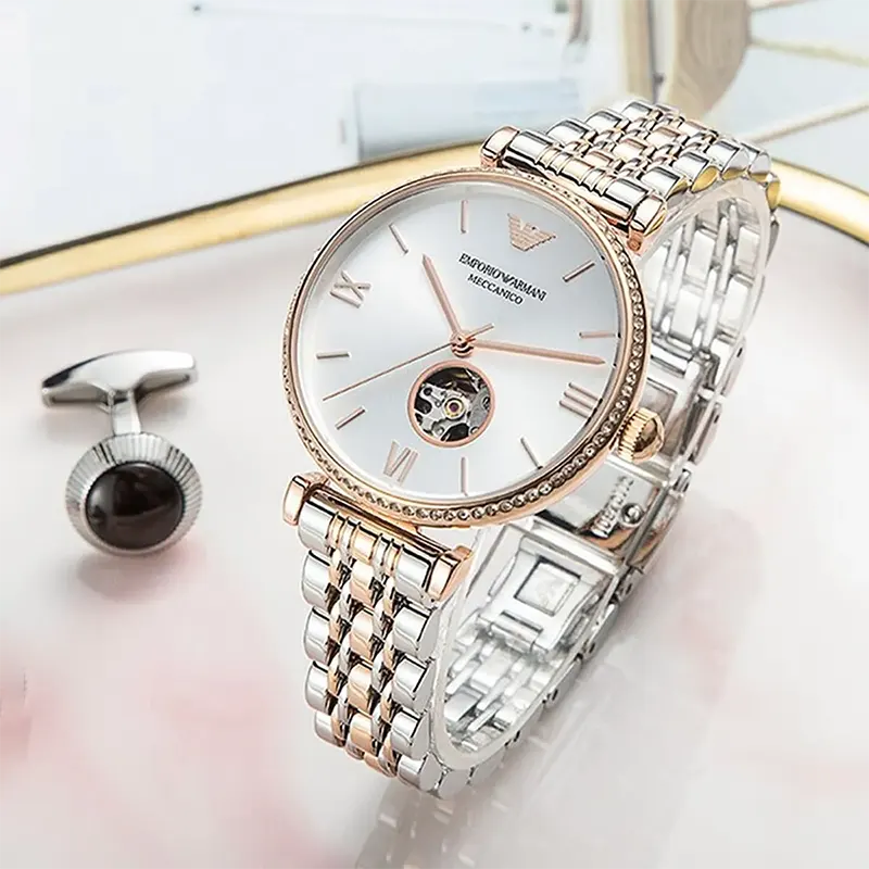 Emporio Armani Automatic Two-tone Ladies Watch- AR60019